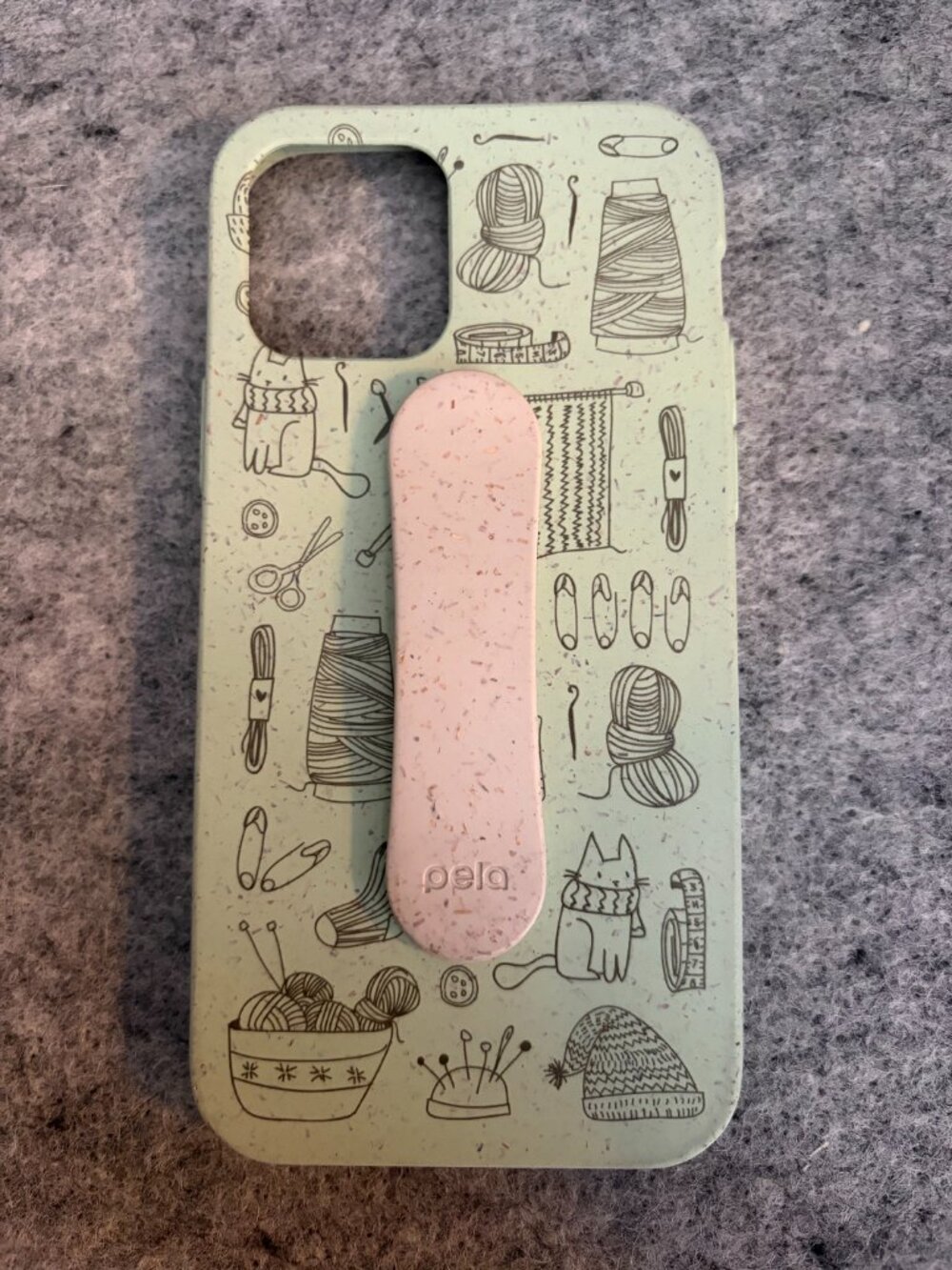 iPhone 12/12 Pro Sage Green Knit Nook Phone Case